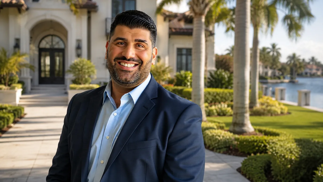 Lou Carulli, founder and managing director of Three Palms HomeWatch, outside a waterfront Naples, Florida residence.